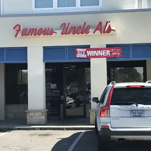 the entrance to the restaurant