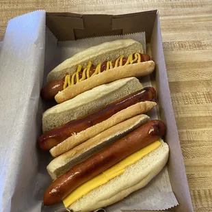 a box of hot dogs