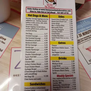 Complete menu