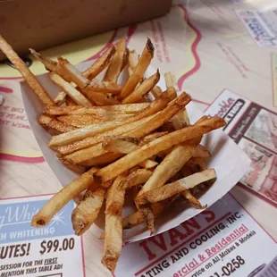 Fresh cut fries.