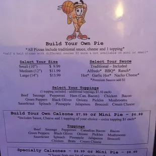 menu for fanatics build your own zone