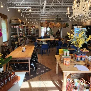 Seating available for enjoying their comestibles.