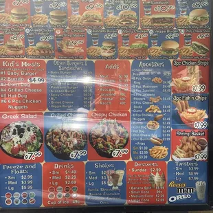 Drive through menu