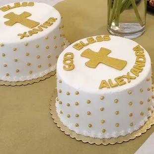 Baptism cakes.