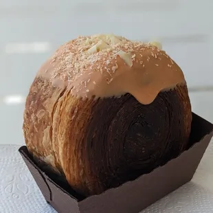 Coconut mango spiral croissant