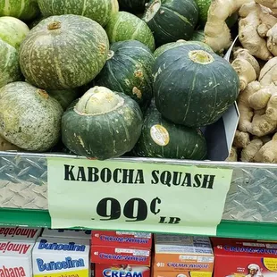 a display of kabocha squash
