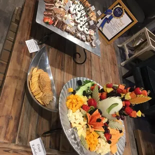 a platter of food on a table