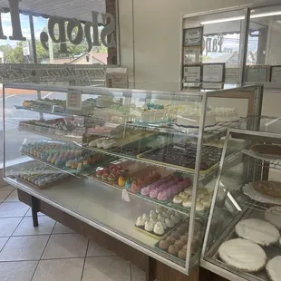 a variety of pastries on display