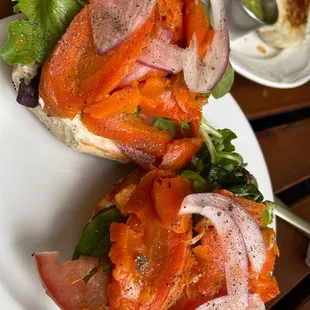 Vegan lox bagel