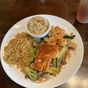 Hibachi King Salmon and Shrimp