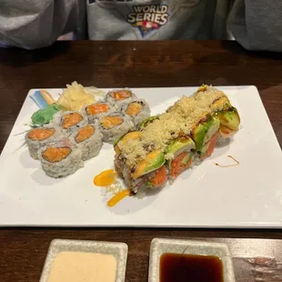 Spicy Salmon Roll &amp; Fancy Q Roll