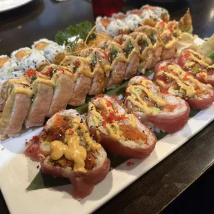 Spicy tuna, spicy salmon, crazy girl, sweet heart