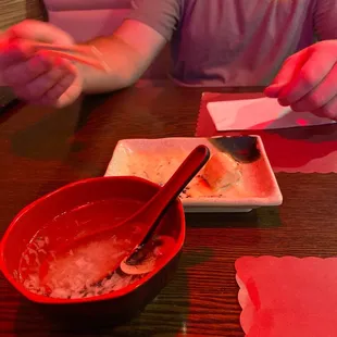 a man eating sushi