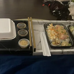 Sushi rolls and hibachi dinner!