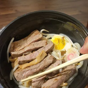 Steak Udon Bowl to die for never had so many mixed emotions about food.   YOU CAN TASTE THE AUTHENTICITY.