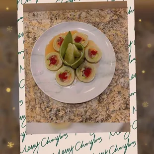 a plate of food on a table