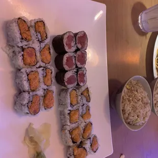 Mako special choice of three different types of sushi for lunch