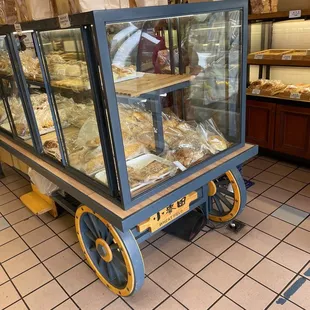 a cart of baked goods