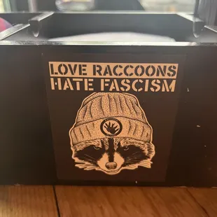 a raccoon wearing a hat