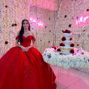 With her delicious cake