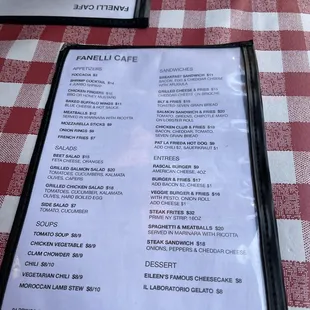 menu