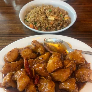 SP2. Orange Chicken shrimp Fried Rice