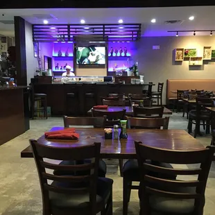 interior, sushi and sashimi