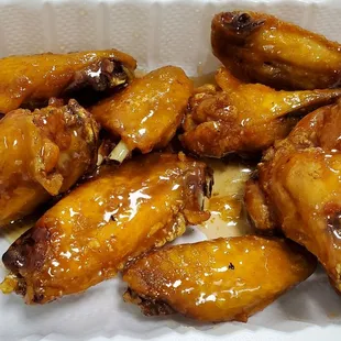 Honey BBQ wings.