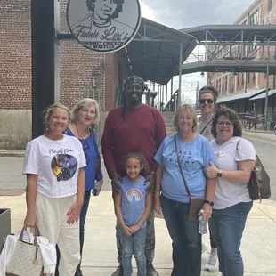 Me &amp; my friends &amp; the owner of this quaint restaurant with the most delectable dishes.
