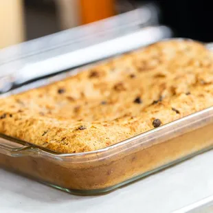a pan of baked food