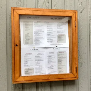 Menu Board at the entrance