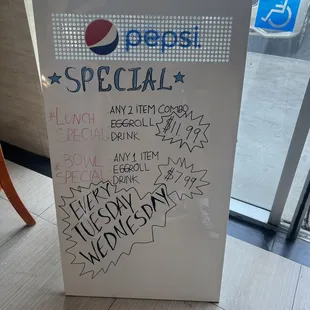 Every Tuesday &amp; Wednesday Lunch Special!