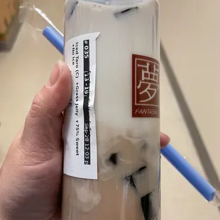 Taro Fresh Milk tea with grass jelly