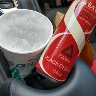 Delta 8 black cherry seltzer .
