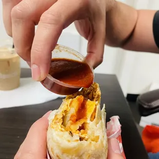 Chorizo breakfast burrito