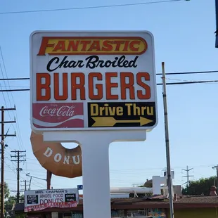 a sign for a fast food restaurant