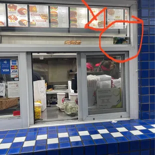 Why is an employee recording customers