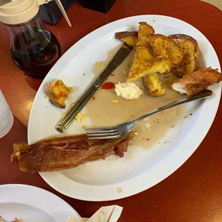 1 Slice French Toast, 2 Eggs and 2 Pancakes Delicious Meal 5