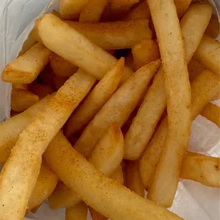 french fries in a paper bag