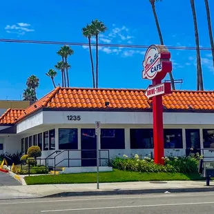 the front of the restaurant