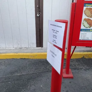 Special hours as of 10/20/21