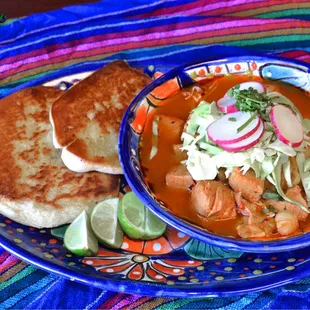 a colorful plate of food