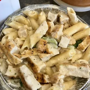 Chicken Alfredo and Broccoli