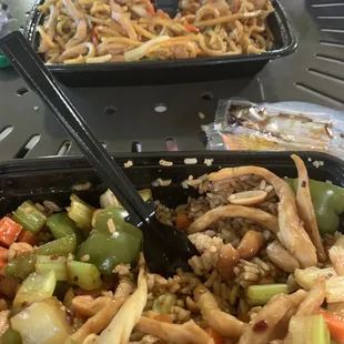 King pao and lo mein.