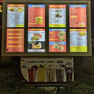 Drive Thru Menu August 2022