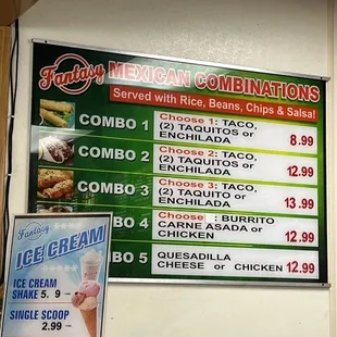 Mexican Combo Menu 2022