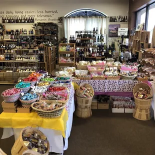 a variety of candies in a store