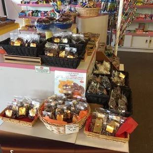 a variety of candies on display