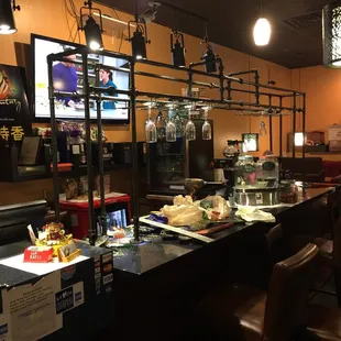 a view of the dining area