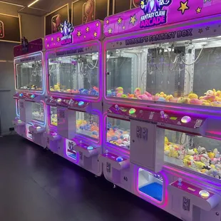 Claw games were stocked with very cute plushies.
